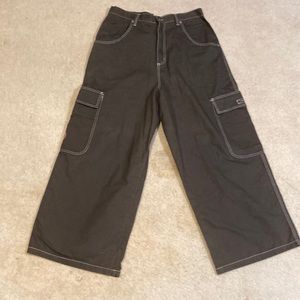 Late 1990’s/early 2000’s Breakdown Dark Gray Wide Leg Skater/Raver Pants.